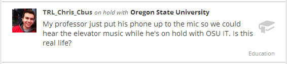 On Hold With Oregon State University