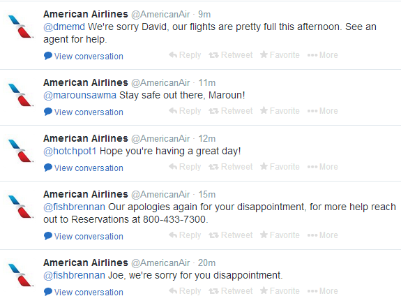American Airlines Tweets