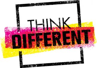 Think Different. Creative Brush Vector Typography Sign Concept