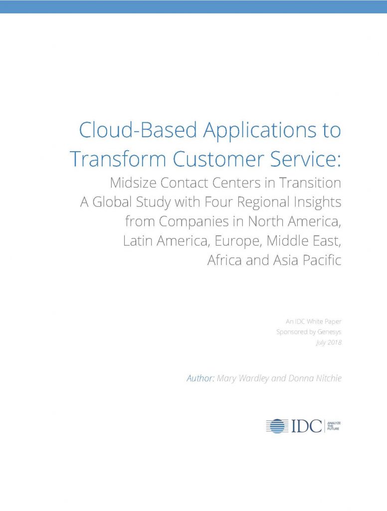 IDC - Cloud Apps Transform CustServ